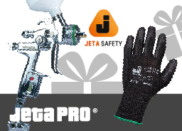При покупке краскопультов JETA PRO JP3000 или JP3000/D - упаковка защитных перчаток JP011b в подарок!